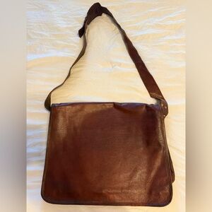 Brown Leather Messenger Bag NWOT